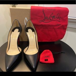 BRAND NEW-Christian Louboutin IRIZA 100 NAPPA BLACK LEATHER